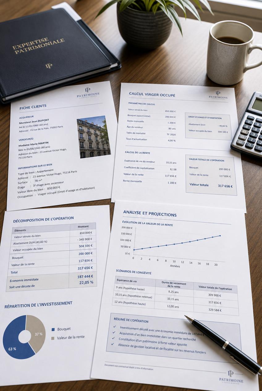 Aperçu du dossier d’estimation remis au client